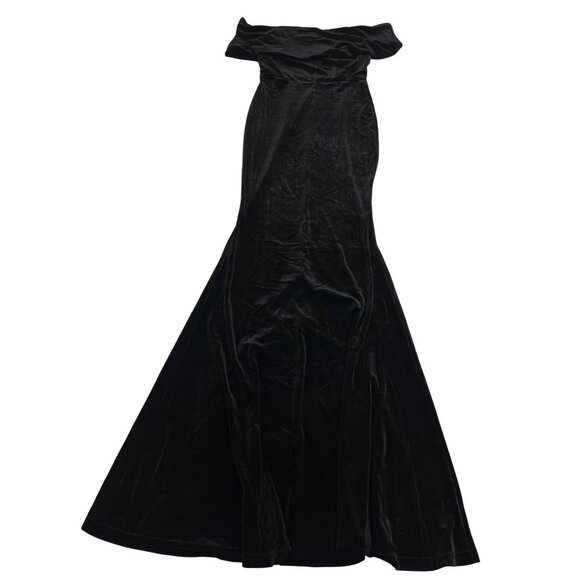 Petal & Pup Adair Off Shoulder Maxi Dress in Black - Picture 1 of 5